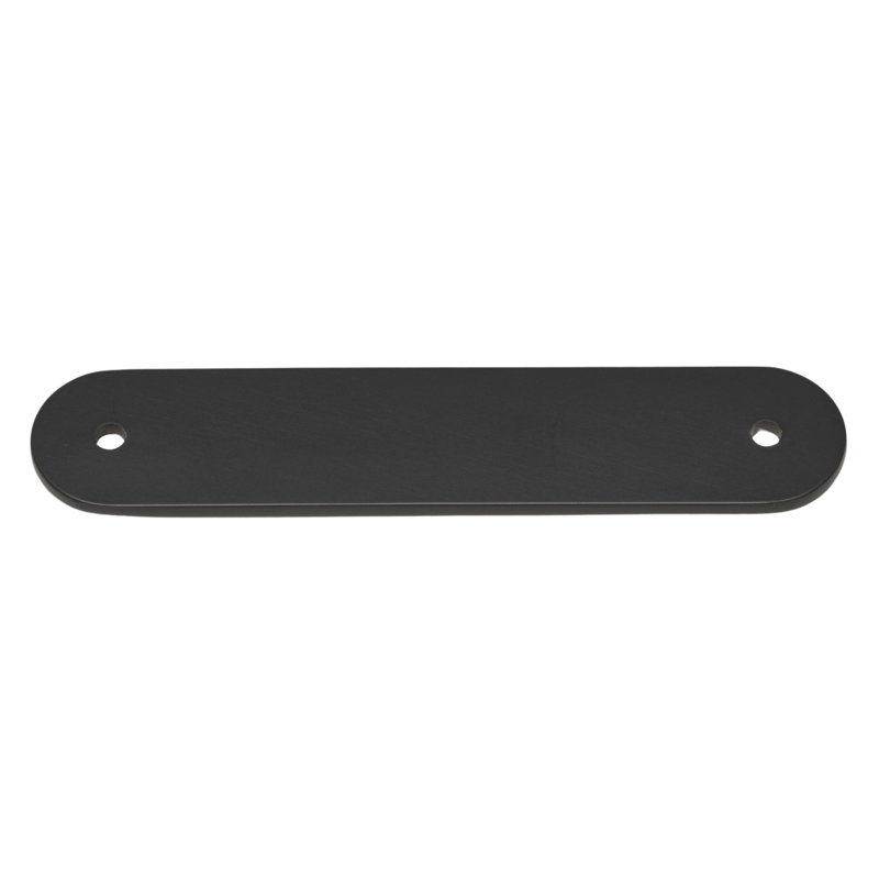 GlideRite Hardware 4-3/4 in. Rounded Backplate 3-3/4 in. Centre to Centre, 5343-96, Matte Black
