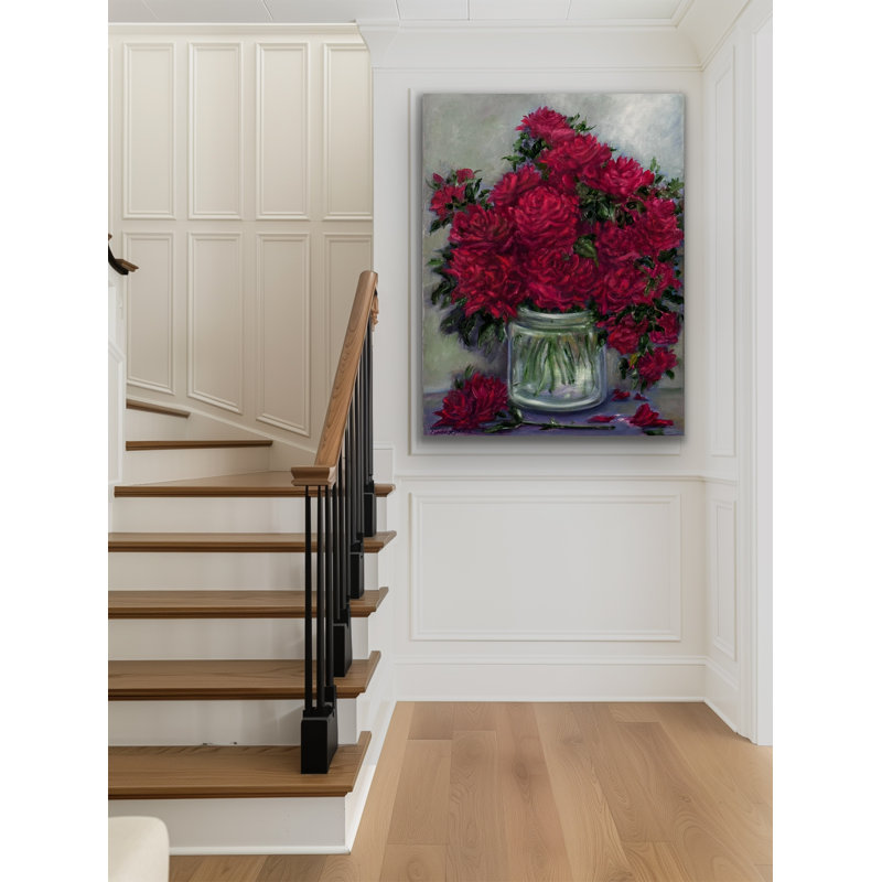Roses cramoisies, H 24 po x l 18 po