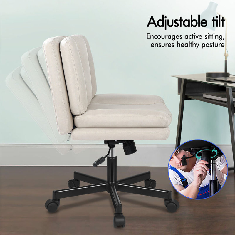 Office Chair, Linen White