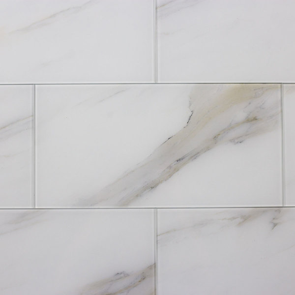 Nature 8 in. x 16 in. Marble Look Glass Straight Edge Large Format Subway Decorative Kitchen & Bathroom Wall Tile