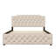 Lit plateforme tapissier confortable avec lit gigogne simple et deux ports USB de chaque côté pour une commodité accrue dans la chambre à coucher.-530799828
