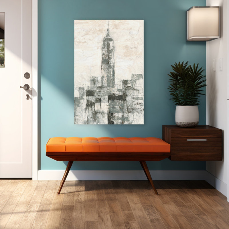 Manhattan Manhattan Neutral II - paysage urbain crème noir, H 48 po x l 32 po
