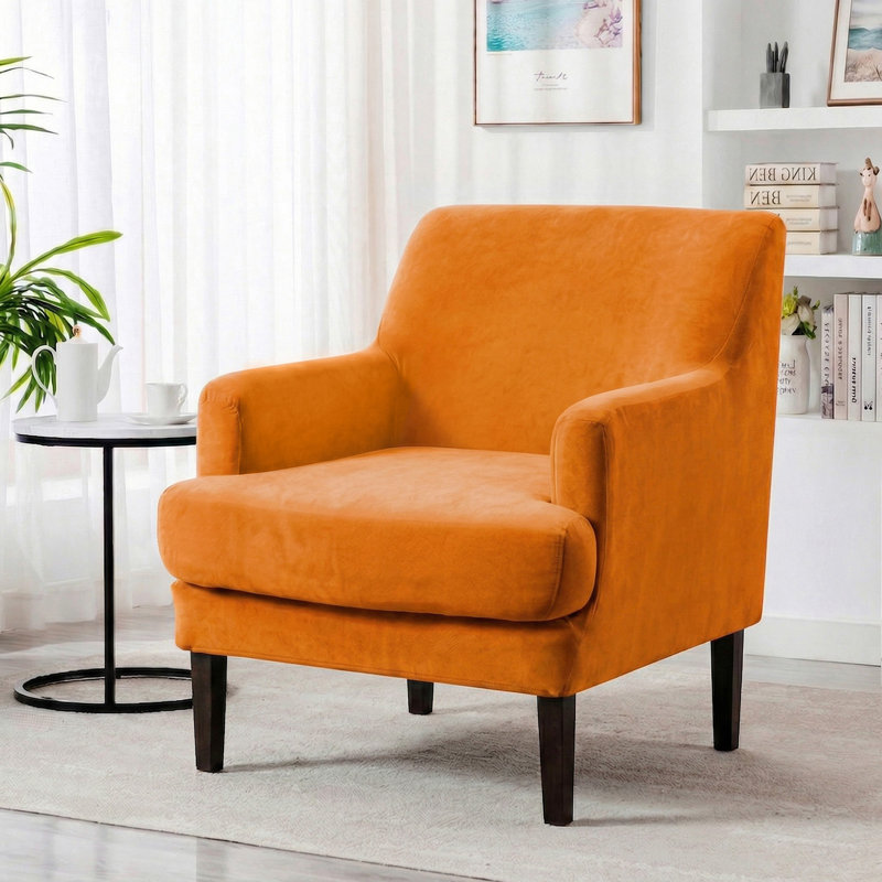 Housse extensible 2 pièces pour chaises d'appoint - Housse de coussin séparée, protection de canapé facile à installer avec tissu en velours renard argenté