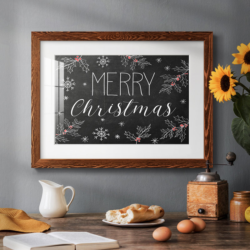 Tableau noir «Merry Christmas» - impression d'un seul cadre, H 26 po x l 38 po x P 1,5 po, Érable