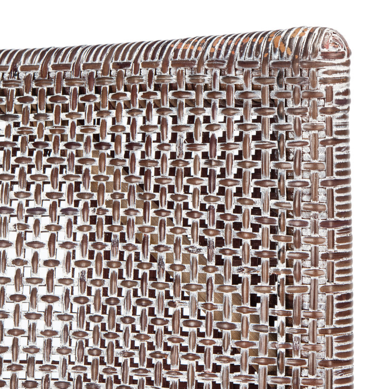 Chaise avec accoudoirs rembourrée Bungalo, Brown White Wash / Dark Brown