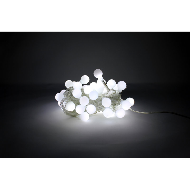 Asher Indoor Plug-in LED Globe String Light, Clear, 16 ft., White