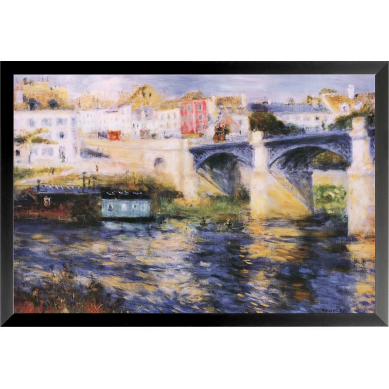 «Bridge at Chatou Poster», reproduction d'art encadrée