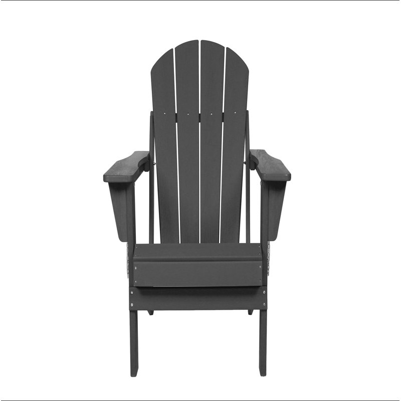 Chaise Adirondack pliante avec table d'appoint, ensemble de chaises Adirondack 3 pièces à texture de bois (comprend 2 chaises et 1 table)