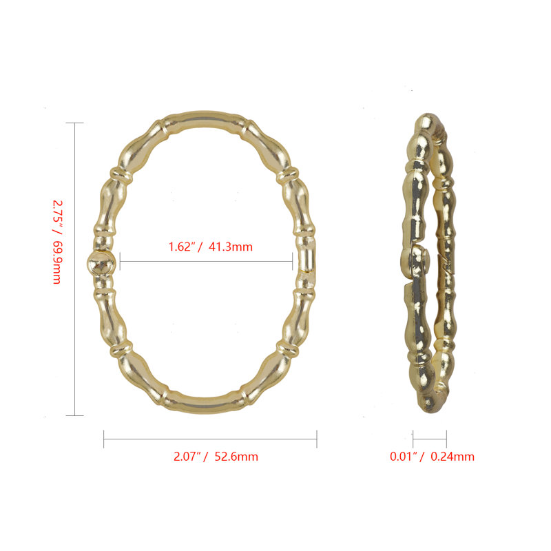 Zinc Shower Curtain Hook, Gold