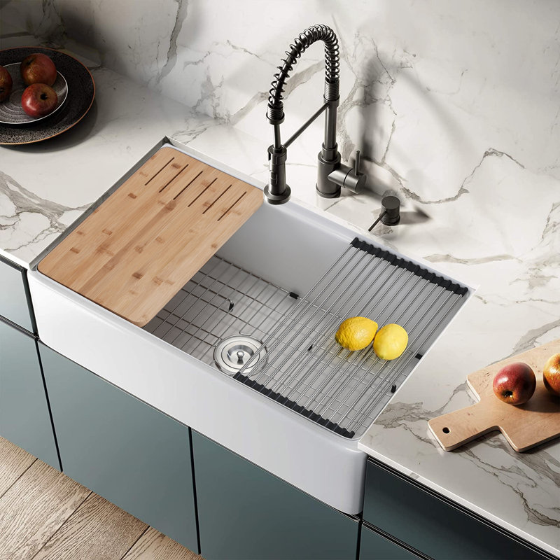 33'' L Single Bowl Fireclay Kitchen Sink