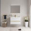 Armoire de salle de bain 36 po avec lavabo, rangement spacieux et spacieux, comptoir de salle de bain flottant en résine hygiénique blanc brillant et tiroirs à fermeture en douceur