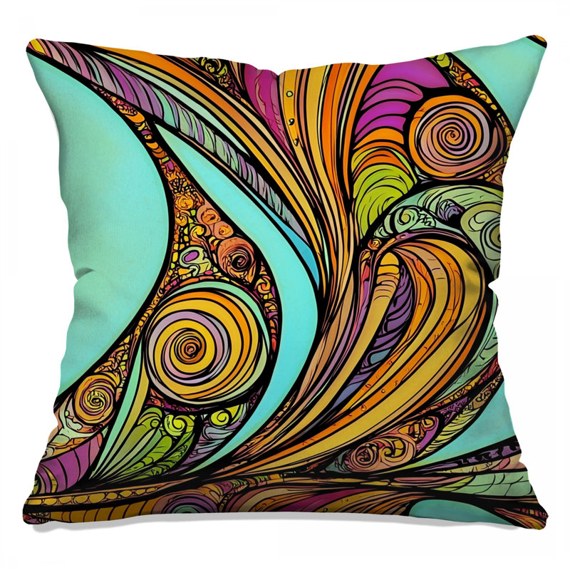 Abstract Throw Pillow, Art Double Sided Pillows, Blue Abstract, Square 14"