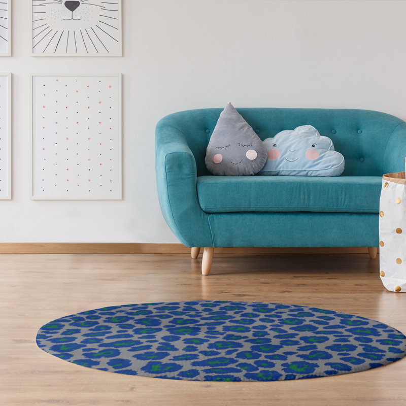 Animal Print Indoor Rug, Round 5'