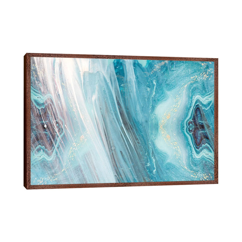 Time by Maximiliano Casal - Print on Canvas, 66.04cm H x 101.6cm W x 3.81cm D, Classic Brown Wood Framed