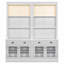 Bibliothèque de 35,8 po de largeur avec éclairage DEL, bibliothèques modernes avec portes et tiroirs en verre-787113146