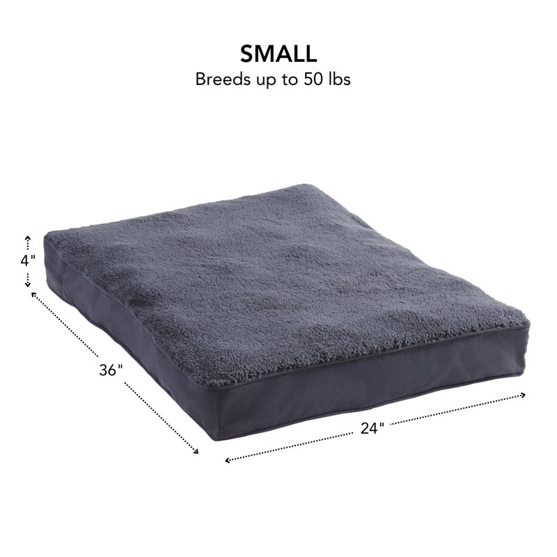 Lit pour chien avec coussin de soutien, Acier bleu, Petit (l 36 po x P 24 po x H 4 po)