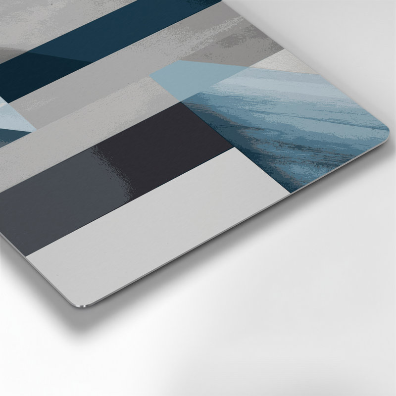 Minimalisme 44, art mural en métal bleu, H 12 po x l 12 po