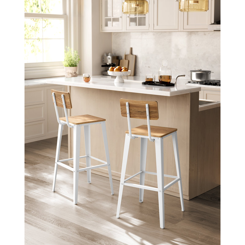 Aedyn 74cm Bar Stool, Brown/White