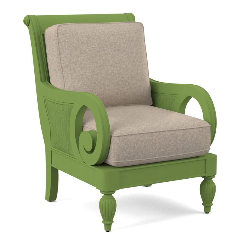 Grand View 71.12Cm Wide Armchair, Eggshell Crypton Performance; 0884-93, Sea Glass Finish