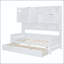 Lit de jour simple en bois avec 2 tiroirs et armoire et tablette tout-en-un-844804109