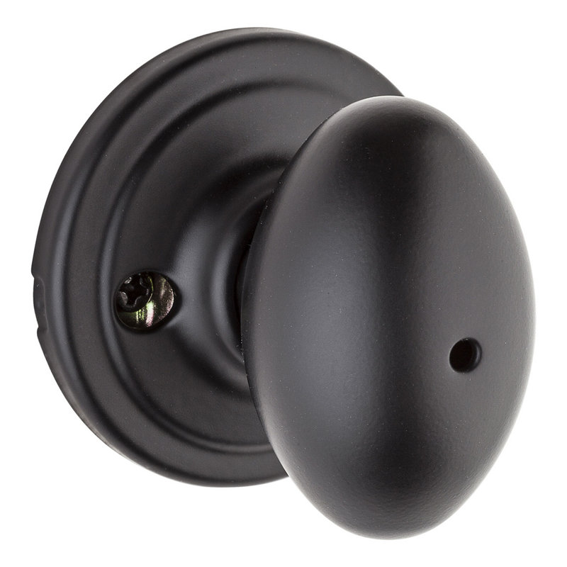 Laurel Bed/Bath Knob, Matte Black