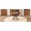 Table de salle à manger ronde de 47,3 po pour 4 à 6 personnes, plateau en panneau de fibres à densité moyenne noyer avec base en métal noir classique, style industriel moderne pour la cuisine ou la salle à manger