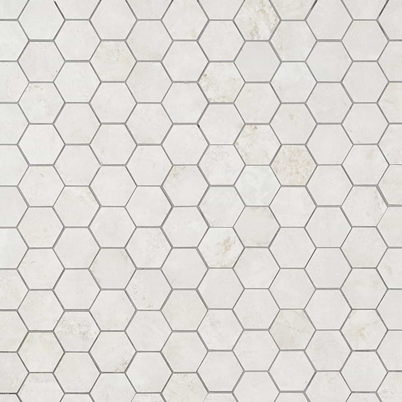 Portrait 2" Hex Matte Porcelain Mosaic, Ivory