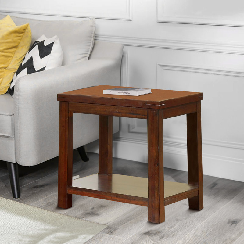 Megan Solid Wood Top End Table