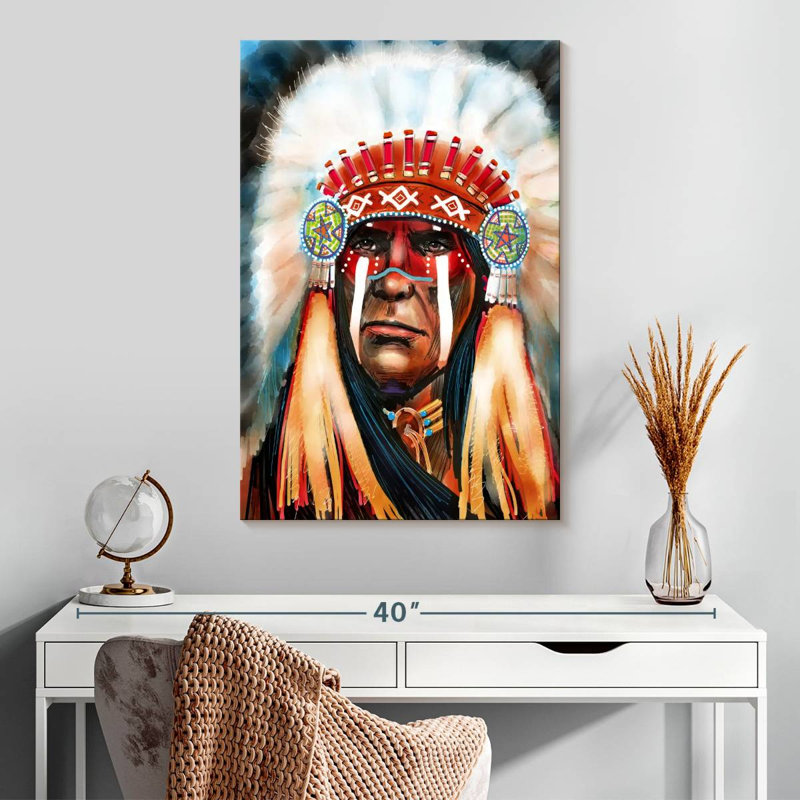 Lelar Native Indian Chief, 30" H x 20" W