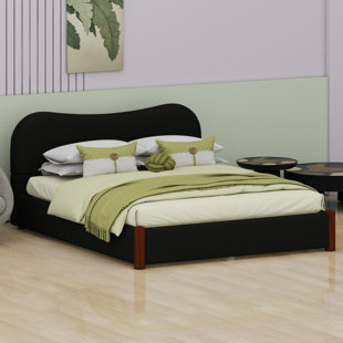 Modern Low Profile Bed Frame with Wood Legs