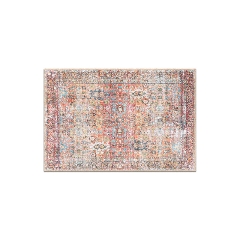 Transitional Distressed Machine Washable Non Slip Area Rug, 2' x 3'