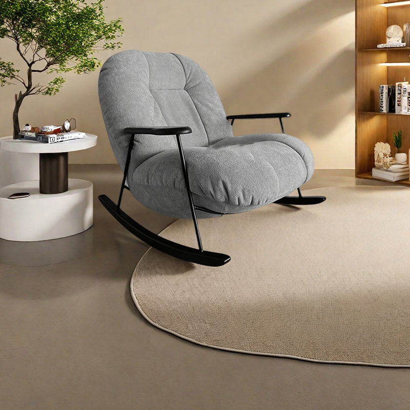 Chaise berçante élégante en flanelle pratique, Gris