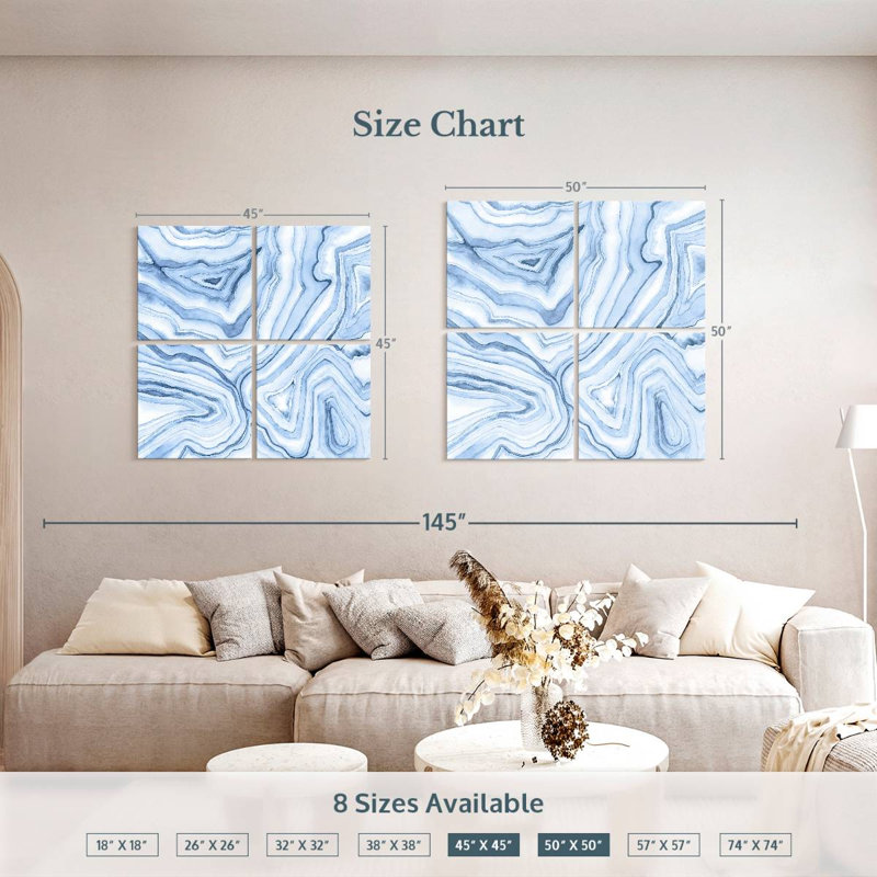 Indigo Agate Avery I, 50" H x 50" W