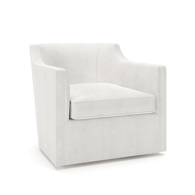 Fauteuil pivotant rembourré Marietta, Chenille Crypton® neige Nomad