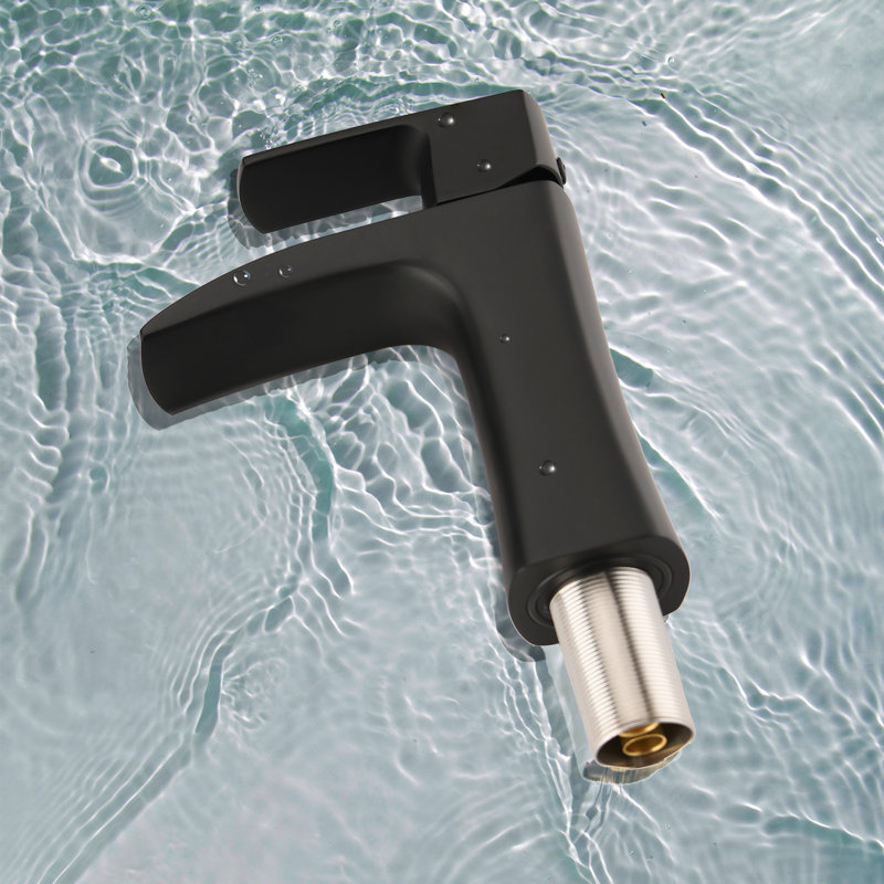 Single-Hole Single-handle Bathroom Faucet with Drain Assembly, Matte Black