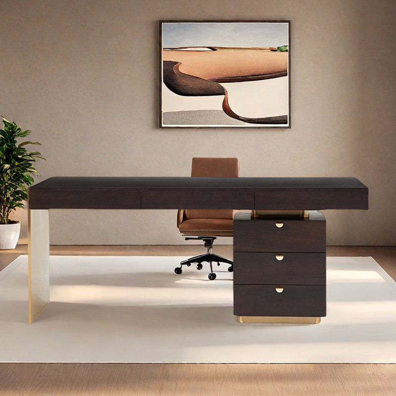 Bureau en bois massif simple et pratique, H 29,53 po x l 70,87 po x P 23,62 po