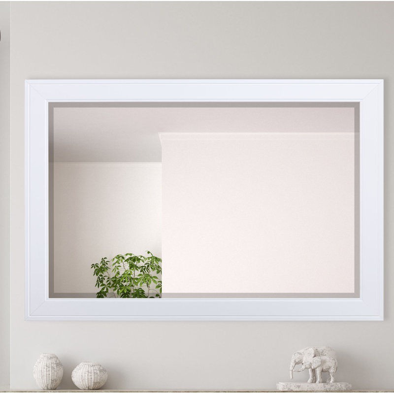 Duval Flat Wall Mirror, White, 39" x 33"