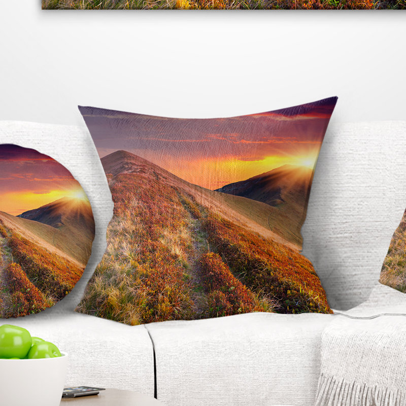 Coussin de photographie automne hills, 16 po x 1 po