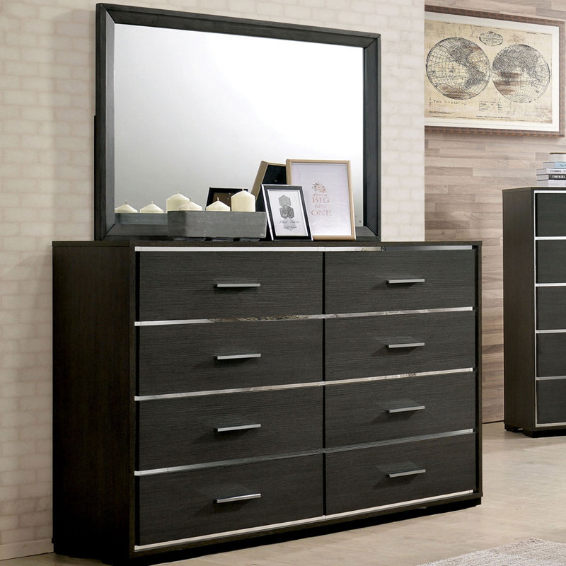 Commode double 8 tiroirs avec Miroir Petronille