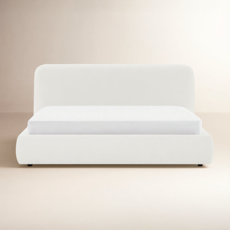 Bella Upholstered Platform Bed, King, Elite Ivory