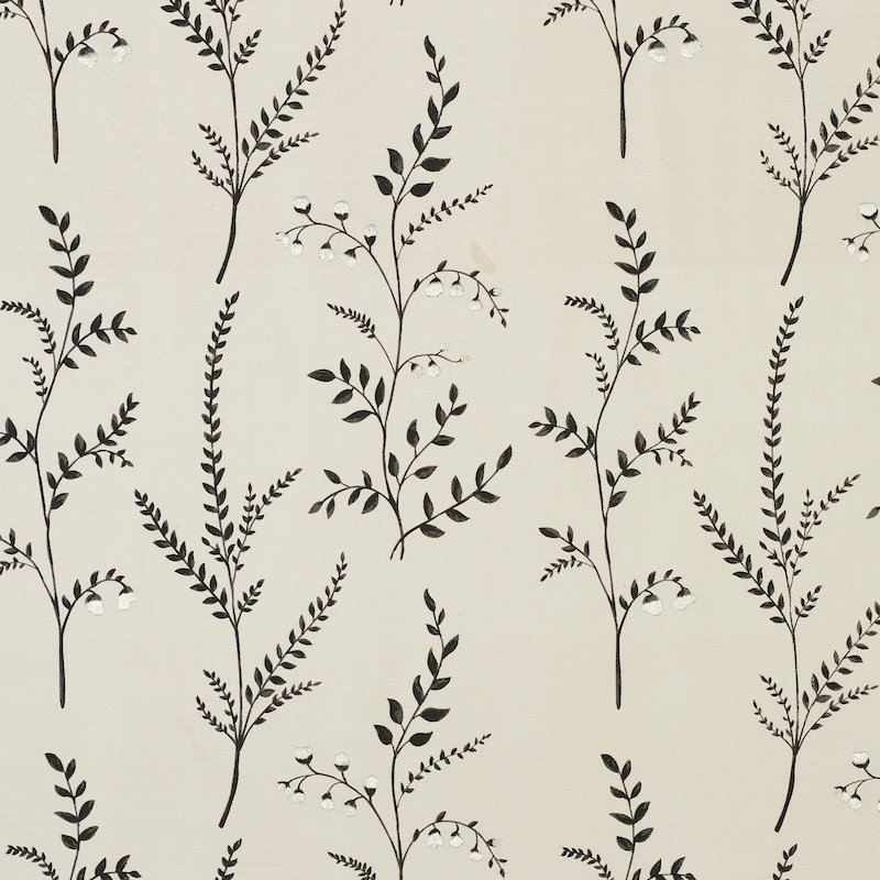 Cynthia Embroidered Print Fabric, Black/ Neutral