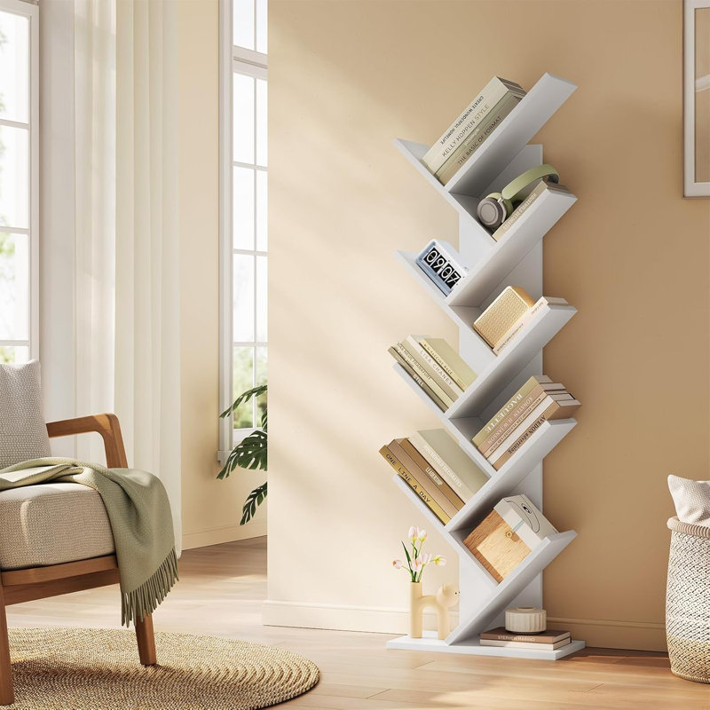 Leftera 40cm W Geometric Bookcase, White