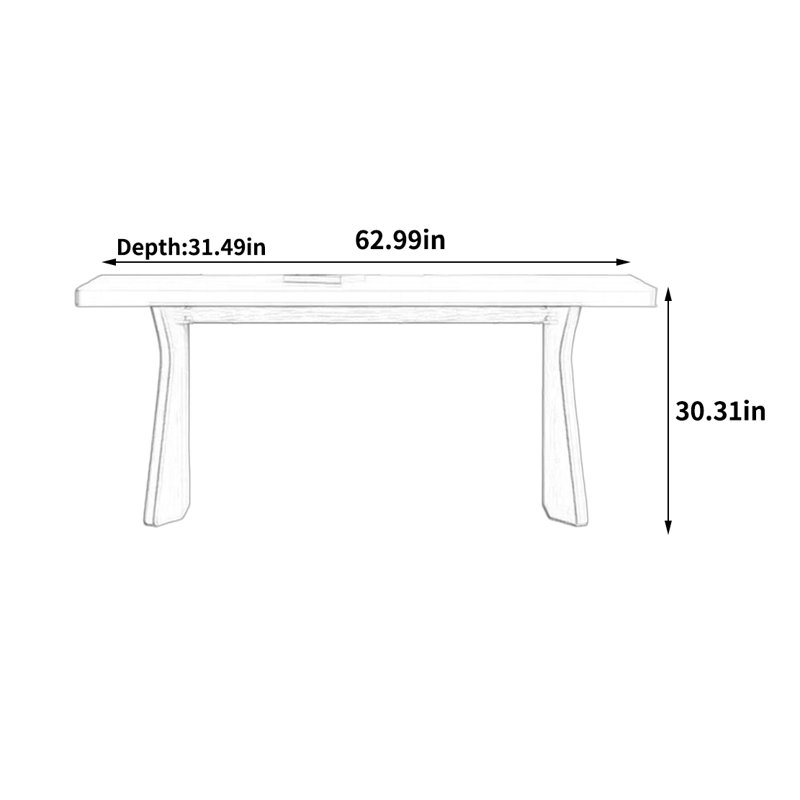 Table de salle à manger exquise et unique, 30.31"H x 62.99"L x 31.49"W