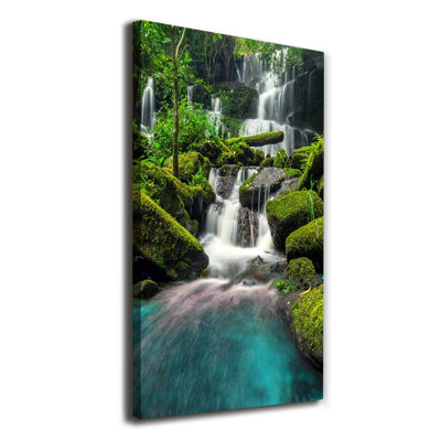 Waterfall In The Jungle - Wrapped Canvas Print