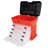Stalwart Portable Tool Storage Box - Small Parts Organizer with 4 Multi-Compartment Trays ,Red