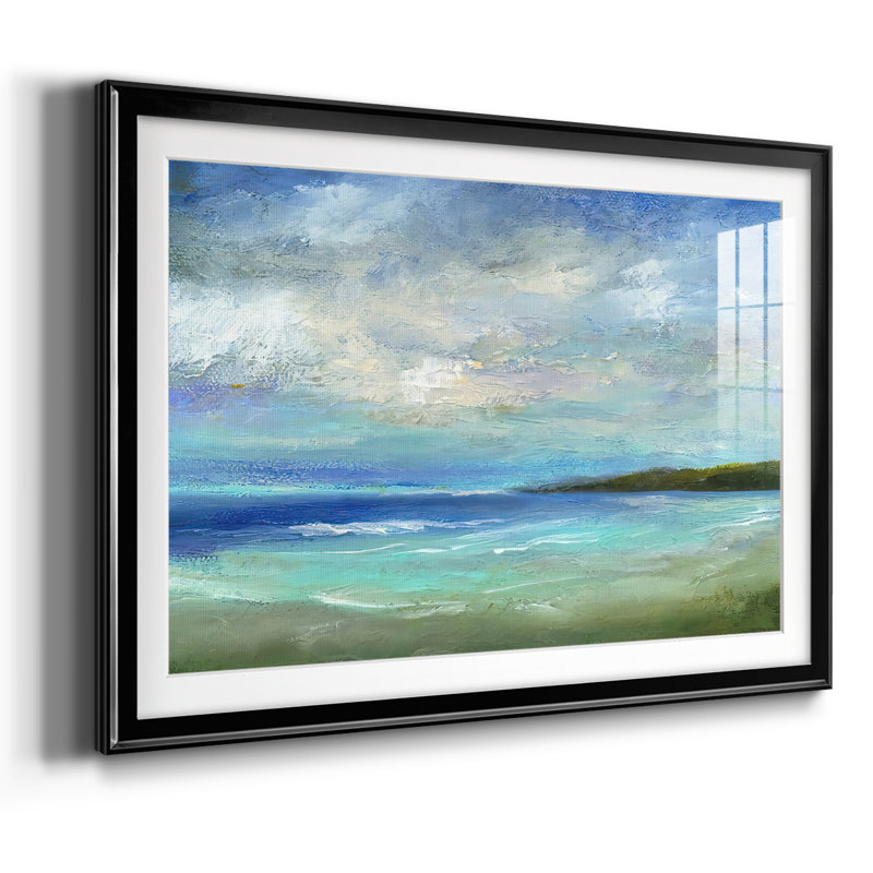 Island Inlet - Cadre encadré avec cadre biseauté et verre, H 30 po x l 44 po x P 1,5 po, Noir