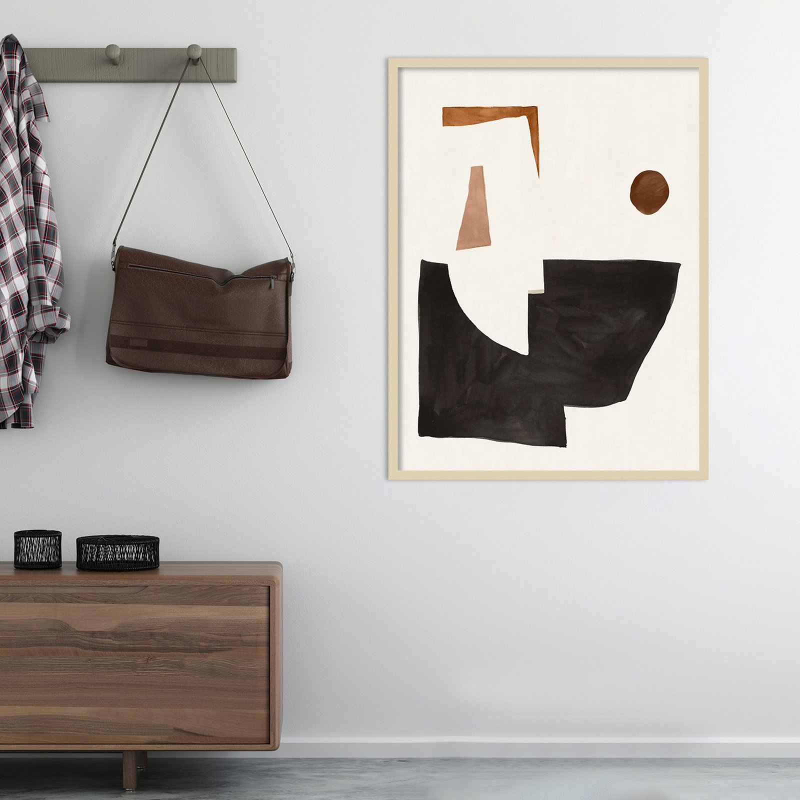Blockway II Print by Sozi, Brown, 31" W x 41" H