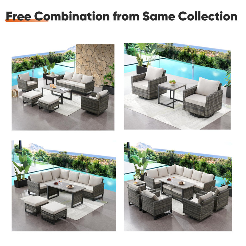 Karrah Wicker Outdoor Lounge Chair, Gray