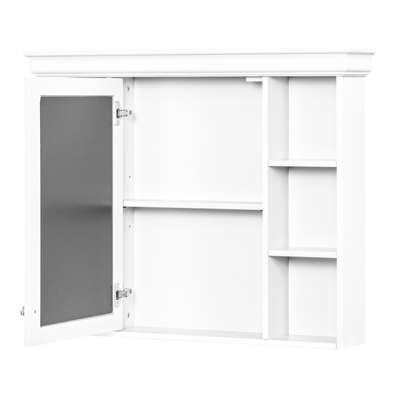 Pharmacie murale 35,51 po x 7,22 po 29,02 po, grand rangement, charnières, tableau, tablettes réglables, fonction de fermeture en douceur, poignée en métal argenté, style luxueux, idéal pour miroir de salle de bain