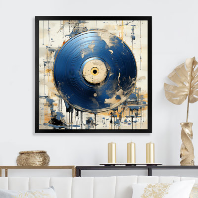 White and blue Vinyl Record Melody - Vinyl Records Wall Art Decor